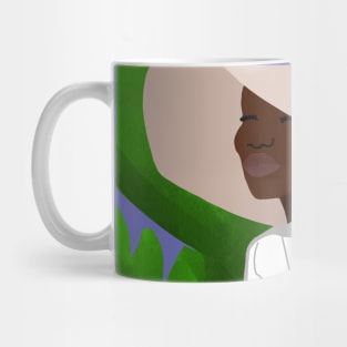 Woman with tropical banana leaves Mug